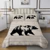 Feelyou Wildlife Bedspread Western Farmhouse Bear Deer Kids Quilted Coverlet for Boys Girls Deer Hunting Coverlet Set Breathable Wooden Plank Pattern Quilted Room Decor King Size view 2