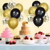 55th Birthday Balloons for Men, 15 Pcs Black Gold Happy 55th Birthday Balloons, Black Gold 55th Birthday Party Decorations Balloons for Men Women 55th Birthday Decor view 4