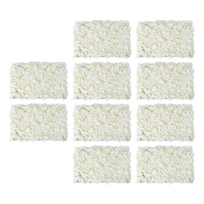 10pcs Artificial Flower Wall Panels, Flower Wall Artificial for Decoration, Flower Backdrop Wall for Wedding Home Decor (Milky White)