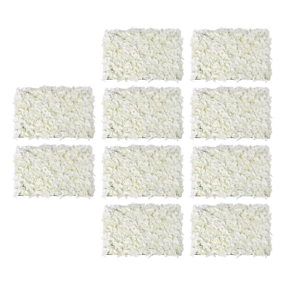 10pcs Artificial Flower Wall Panels, Flower Wall Artificial for Decoration, Flower Backdrop Wall for Wedding Home Decor (Milky White)