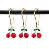ZILucky Set of 12 Cherries Shower Curtain Hooks Rings, Red Cherry Pendant Decoration, Fruit Style for Kids Bathroom, Stainless Steel Hooks Rustproof (Red-Cherry) view 1