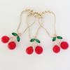 ZILucky Set of 12 Cherries Shower Curtain Hooks Rings, Red Cherry Pendant Decoration, Fruit Style for Kids Bathroom, Stainless Steel Hooks Rustproof (Red-Cherry) view 2