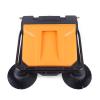 TBVECHI Walk-Behind Outdoor Hand Push Floor Sweeper, Industrial Pavement Street Sweeper Foldable Floor Sweeping Machine, 15L Capacity 26.8" Sweeping Width, for Industry Home Factory view 2
