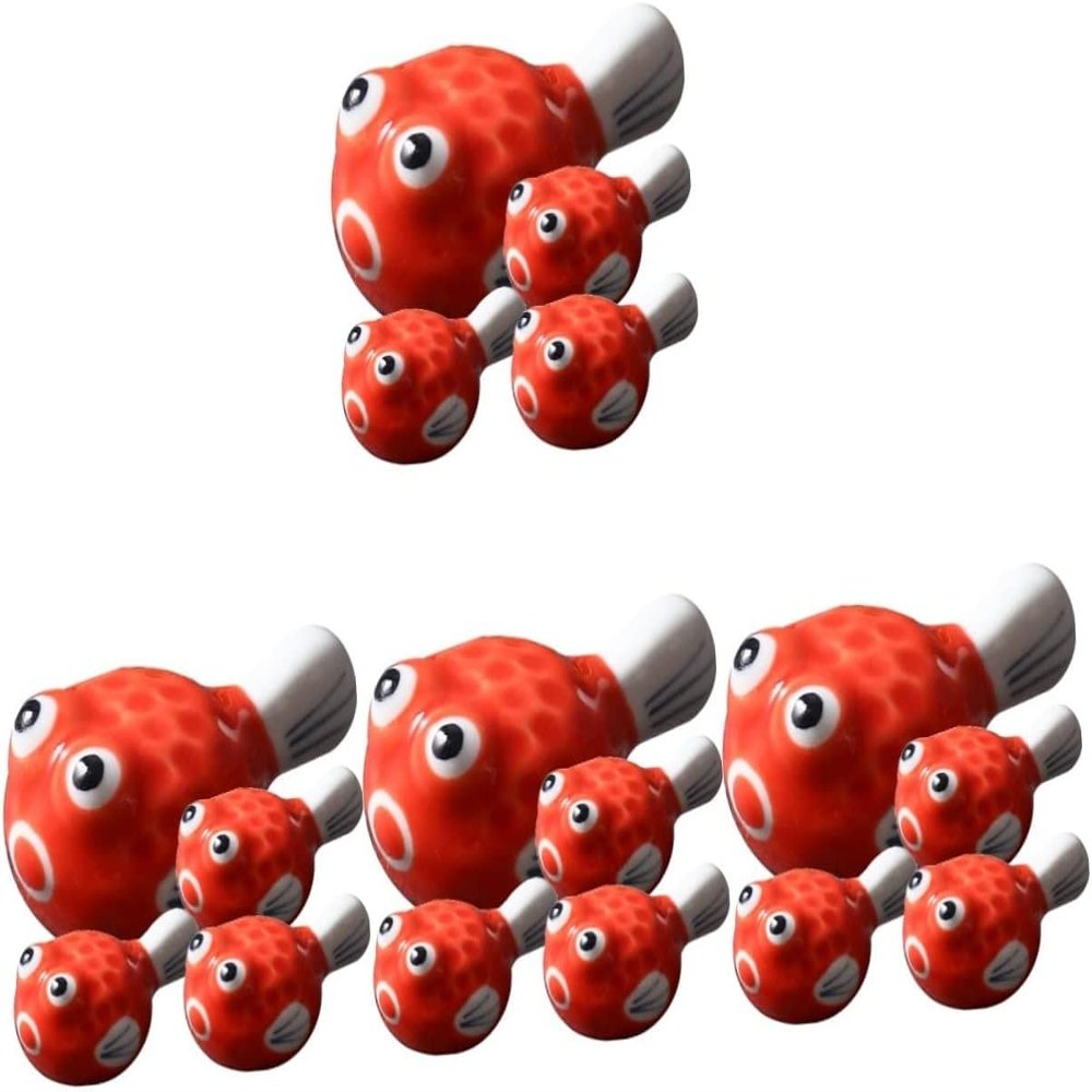 16 Pcs Puffer Fish Chopstick Rest Japanese Decor Dining Table Decor Spoon Rest Ceramic Table Decors Kitchen Supplies Chopsticks Storage Rack Red Tableware Chopstick Rest
