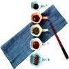 1pc Seasoning BBQ Style Spoon Sky Plum for Blue Entertaining Snack Portion Dipping Chinese Cup Sauce Porcelain Dessert Dishes Holder, Platters Cups Dish Stand Chopstick Rest view 2
