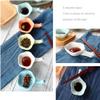 1pc Seasoning BBQ Style Spoon Sky Plum for Blue Entertaining Snack Portion Dipping Chinese Cup Sauce Porcelain Dessert Dishes Holder, Platters Cups Dish Stand Chopstick Rest view 4