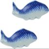 Chinese Decor Ceramic Chopsticks Holder Rest Stand: Fish Chopstick Rack Pillow 2pcs Spoon Fork Rest Tableware Server for Home Kitchen Nautical Mediterranean Chopstick Rest view 1