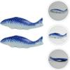 Chinese Decor Ceramic Chopsticks Holder Rest Stand: Fish Chopstick Rack Pillow 2pcs Spoon Fork Rest Tableware Server for Home Kitchen Nautical Mediterranean Chopstick Rest view 4