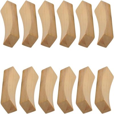 12pcs Wood Chopstick Rest Japanese Wooden Dinner Spoon Stand Fork Holder Tableware Rack for Xmas Kitchen Dining Room Wedding Birthday Khaki Chopstick Rest