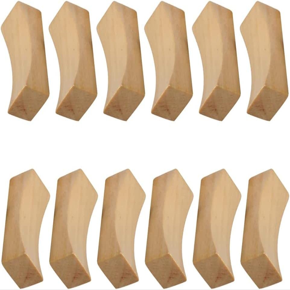 12pcs Wood Chopstick Rest Japanese Wooden Dinner Spoon Stand Fork Holder Tableware Rack for Xmas Kitchen Dining Room Wedding Birthday Khaki Chopstick Rest
