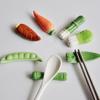 Chopstick Rest Vegetable 6pcs Ceramics Chopstick Stand Holder Vegetable Design Chopsticks Rest Chopsticks Holder Spoon Display Rack Ceramic Chopstick Stand Chopstick Rest view 3