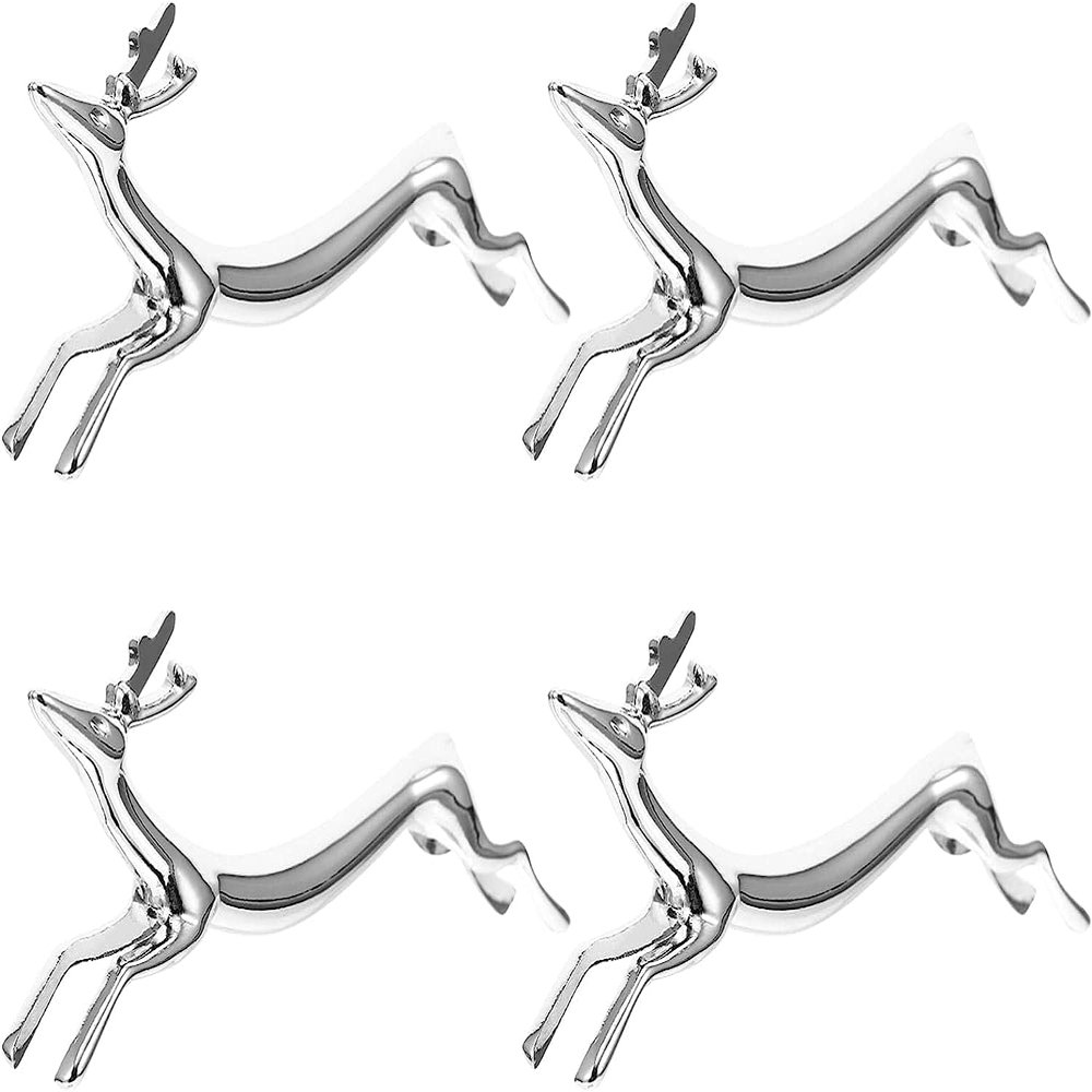 4 Pcs Chopstick Rest Deer Shape Spoon Fork Holder Silverware Tableware Support Stand Cutlery Racks Desktop Decorations for Kitchen Tools Silver Chopstick Rest