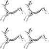 4 Pcs Chopstick Rest Deer Shape Spoon Fork Holder Silverware Tableware Support Stand Cutlery Racks Desktop Decorations for Kitchen Tools Silver Chopstick Rest view 1