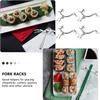 4 Pcs Chopstick Rest Deer Shape Spoon Fork Holder Silverware Tableware Support Stand Cutlery Racks Desktop Decorations for Kitchen Tools Silver Chopstick Rest view 2