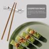 4 Pcs Chopstick Rest Deer Shape Spoon Fork Holder Silverware Tableware Support Stand Cutlery Racks Desktop Decorations for Kitchen Tools Silver Chopstick Rest view 4