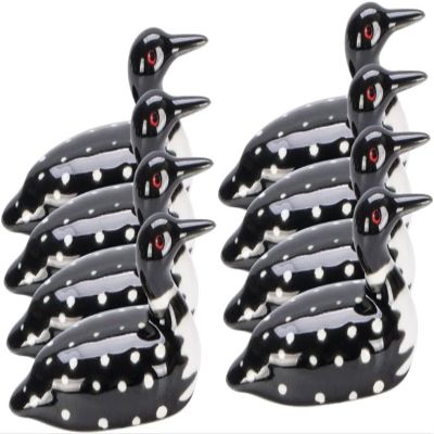8 pcs for Spoon Rests Holder Ceramic Lovely Decors Kitchen Rest Shape Chopsticks Black Rack Chopstick Duck Pattern Pillow Brush Fork Holders Animal Cutlery Chopstick Rest