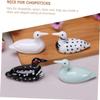 8 pcs for Spoon Rests Holder Ceramic Lovely Decors Kitchen Rest Shape Chopsticks Black Rack Chopstick Duck Pattern Pillow Brush Fork Holders Animal Cutlery Chopstick Rest view 4