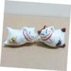 6pcs Japanese Chopsticks Holder Mini Lucky Cat Figurine Ceramic Chopstick Stand Chopstick Rest Chopstick Pillow Chopstick Holder Chopsticks Rest Holder Lucky Chopstick Rest view 2