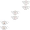 6 Pcs Tea Bag Saucer White Tea Bags Ring Tray for Jewelry Dessert Trays Coffee Spoon Tea Sachet Holder Teabag Storage Tea Balls Plate Tea Coasters Tea Bag Holder Chopstick Rest view 1
