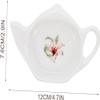 6 Pcs Tea Bag Saucer White Tea Bags Ring Tray for Jewelry Dessert Trays Coffee Spoon Tea Sachet Holder Teabag Storage Tea Balls Plate Tea Coasters Tea Bag Holder Chopstick Rest view 2