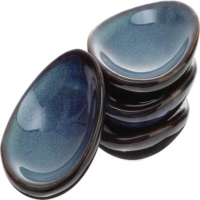 8Pcs Ceramic Chopstick Rest Ceramic Spoons Holder Stand Japanese Style Chopsticks Trays Fork Display Rack Chopsticks Pillow Set Chopstick Rest