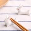 8pcs Rabbit Chopstick Rest Bunny Chopstick Rest Holder Easter Bunny Decoration Porcelain Dinner Spoon Rest Chopsticks Chopstick Rest view 2