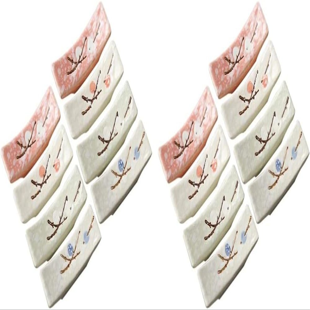16 pcs for Safe Spoons Rests Flower Forks Kitchen Blossom Pattern Cherry Fork Racks Home Dinner Table Plum Ceramic Ceramics Chopstick Japanese Slip Rest Chopstick Rest