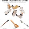 6PCS Ceramics Chopstick Stand Holder Lovely Cat Dinner Spoon Fork Holder Chopsticks Rest Stand Display Rack for Dinning Room Tableware Restaurant Chopstick Rest view 3