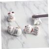 12 Pcs White Table Decor Spoon Rest Ceramic Cake Decorating Maneki Neko Figure Spoon Fork Holder Rest Ceramic Lucky Cat Animal Chopsticks Chopstick Rest Chopstick Rest view 2