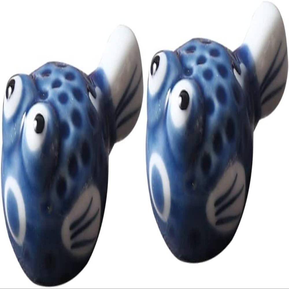 2pcs Pen Rests Brushes Fish Holders Tableware Creative Style Nautical Cute Fishes Dinner Funny New Utensil Pufferfish Ceramic Shaped Rack Home Pillow Cooking Chopstick Rest