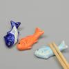 Fish Chopstick Rest Ceramic Japanese Chopsticks Pillow Rack Dinner Spoon Fork Knife Holder Dinnerware Stand Decoration Housewarming Gift 6 Pcs (Random Style) Chopstick Rest view 3