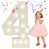 4FT Light Up Numbers Letters, Mosaic Numbers for Balloons, Marquee Light Up Letters, Giant Mosaic Balloon Number 4 for 4th 40th Birthday Decorations, 40th Anniversary Party Decor view 1