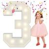 4FT Light Up Numbers Letters, Mosaic Numbers for Balloons, Giant Marquee Numbers, Mosaic Balloon Number 3 for 3rd 13th 30th Birthday Party Decorations, Anniversary Party Decor view 1