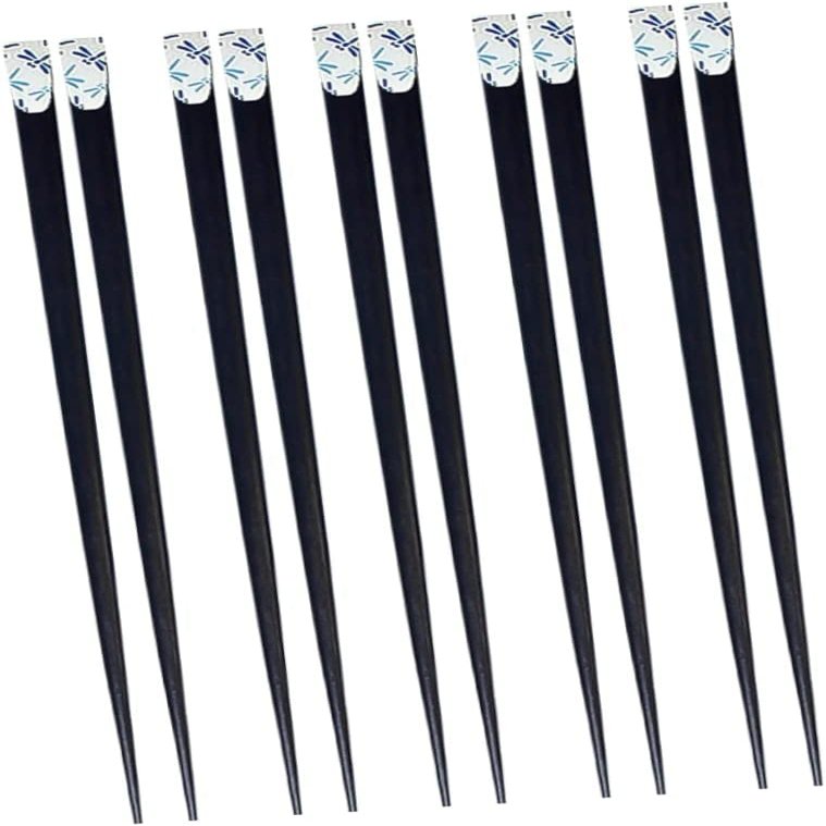 5 Pairs Japanese Wooden Chopsticks Metal Chopsticks Korean Kids Silverware Set Kids Cutlery Sushi Chopsticks Frying Chop Stick Chopstick Case Wooden Tableware Chopstick Rest