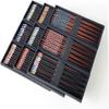 5 Pairs Japanese Wooden Chopsticks Metal Chopsticks Korean Kids Silverware Set Kids Cutlery Sushi Chopsticks Frying Chop Stick Chopstick Case Wooden Tableware Chopstick Rest view 2