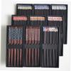 5 Pairs Japanese Wooden Chopsticks Metal Chopsticks Korean Kids Silverware Set Kids Cutlery Sushi Chopsticks Frying Chop Stick Chopstick Case Wooden Tableware Chopstick Rest view 3