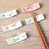 8pcs Ceramics Chopstick Stand Holder Plum Blossom Pattern Ceramic Chopsticks Rest Chopsticks Rack Spoon Fork Holder (Random Color) Chopstick Rest view 4