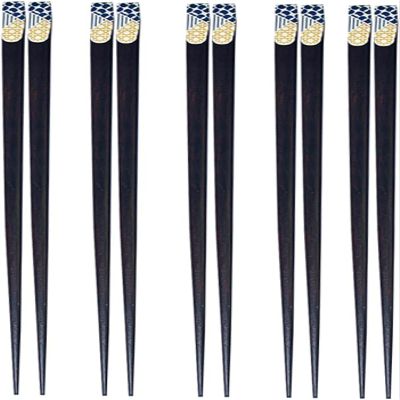 5 Pairs Japanese Wooden Chopsticks Kids Kits Kids Gift Set Kids Cutlery Chopstick Case Portable Chopsticks Wooden Tableware Home Chopsticks Wood Printed Chopstick Rest