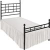 Ruffled Bed Skirt with Split Corner, 100% Cotton Wrinkle Free Bed Skirt Gathered Style Dust Ruffle Bed Skirt with 15 Inch Drop Three Sided Coverage Dust Ruffle (Ivory Solid, Twin XL Size) view 2