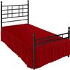 Ruffled Bed Skirt with Split Corner, 100% Cotton Wrinkle Free Bed Skirt Gathered Style Dust Ruffle Bed Skirt with 6 Inch Drop Three Sided Coverage Dust Ruffle (Burgundy Solid, Queen Size) view 2