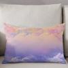 Rectangle Decorative Throw Pillow Cover, Sunset Sky Landscape Cushion Cover Soft Cushion Case Pillowcase for Couch Sofa Bedroom Car Farmhouse Boho Home Decor 24x36 Inch Pink and Purple view 3