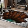 Bat Animal Rug 3D Chasm Floor Mat Fun Sensation of Falling Carpet for Kids Bedroom Living Room Decor Durable Area Rugs 71 * 47 inch view 1