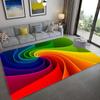 3D Rainbow Swirl Carpet Optical Illusion Area Rugs Modern Soft Floor Mat for Bedroom Bathroom Decor Non-Shedding Doormat 71 * 47 inch view 1