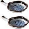 2pcs Japanese Dipping Dish Cutlery Tray Vintage Tray Dessert Trays Ceramic Chopsticks Holder Mini Sushi Tray Dip Dishes Sauce Plate Sauce Dipping Dish Ceramic Chopstick Rest view 1