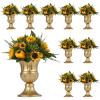 10 Pcs Metal Urn Planter Elegant Wedding Centerpieces Vase for Wedding Party Decoration,Trumpet Vase Flower Holder for Anniversary Ceremony 16cm/6.3" Tall view 1