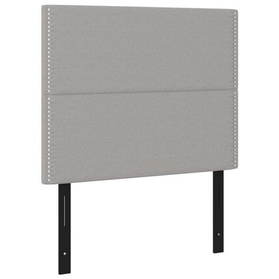 vidaXL LED Headboard, Upholstered Headboard for Bed Home, Bed Headboard with LED Light, Bedroom Furniture, Light Gray 39.4"x2"x46.5"/50.4" Fabric