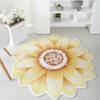 Flower Shaped Rug 7ft Yellow Medallion Chrysanthemum Carpet, Living Room Decor Area RugsSuitable for Bathroom, Bedroom and Living Room | Non-Slip Backing Easy to Clean view 1
