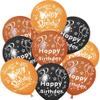 52 Pcs Black Gold Birthday Balloons with Birthday Party Pattern Children's Birthday Balloons Decoration Suitable for Girls Boy Birthday Party, Baby Shower view 1