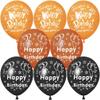 52 Pcs Black Gold Birthday Balloons with Birthday Party Pattern Children's Birthday Balloons Decoration Suitable for Girls Boy Birthday Party, Baby Shower view 2