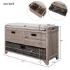 CITYLIGHT Storage Bench, Entryway Bench with Removable Basket and 2 Drawers, Shoe Bench with Removable Cushion for Hallway, Entryway, Living Room (White Washed),32 inchs view 2